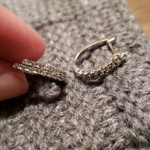 3/8 CT - 10K White Gold Hoop Earrings